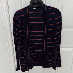 Women’s Navy and Red Striped Cardigan